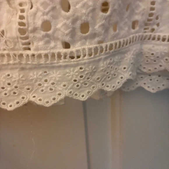 Anthropologie James Coviello White Lace Blouse Sz S EUC - Picture 6 of 10